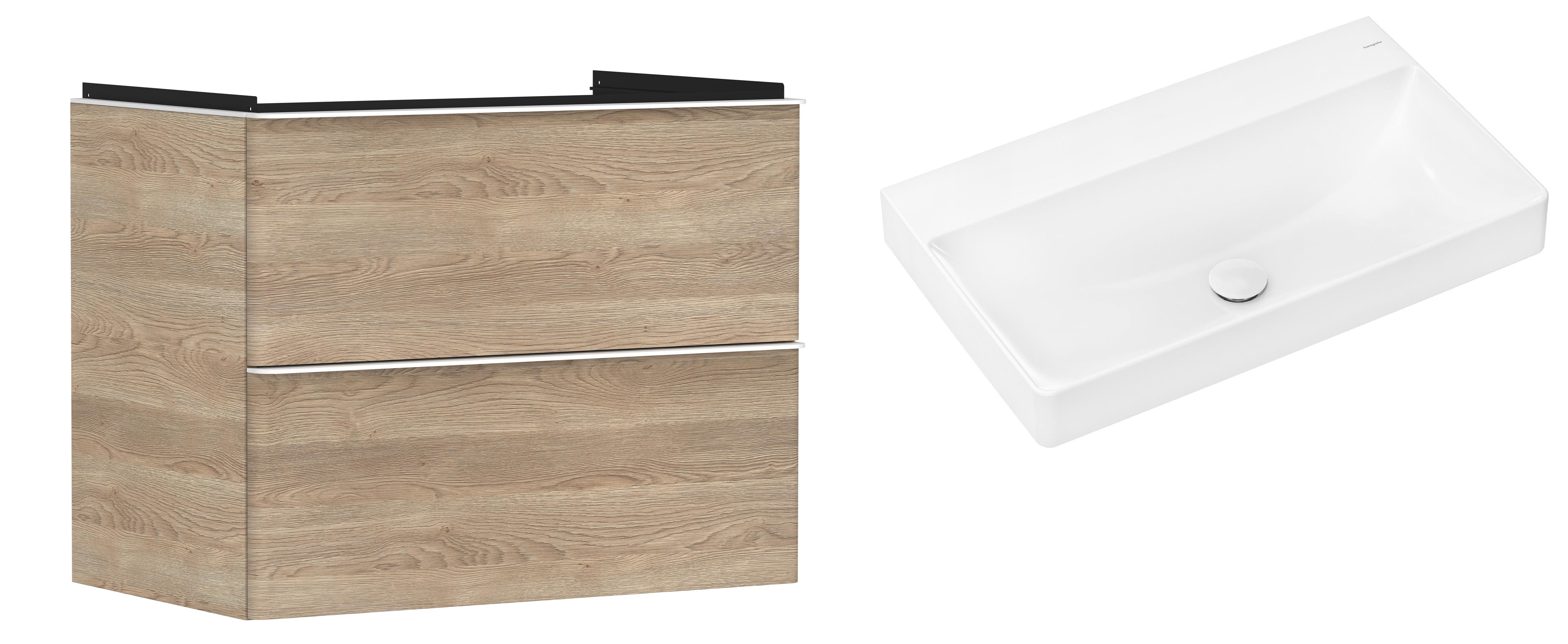 Set Kabinett Hansgrohe Xelu Q 54029700, Waschbecken Hansgrohe Xelu Q 61021450