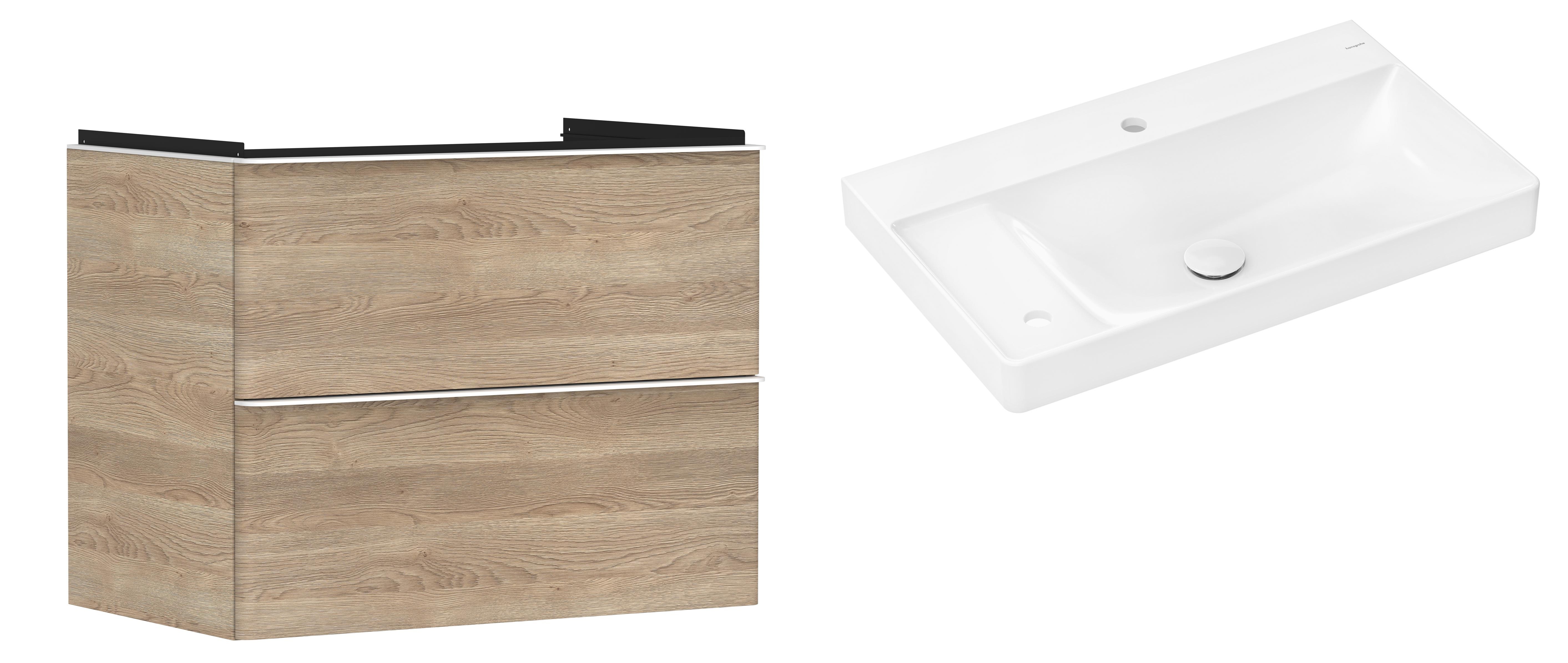 Set Kabinett Hansgrohe Xelu Q 54029700, Waschbecken Hansgrohe Xelu Q 61031450