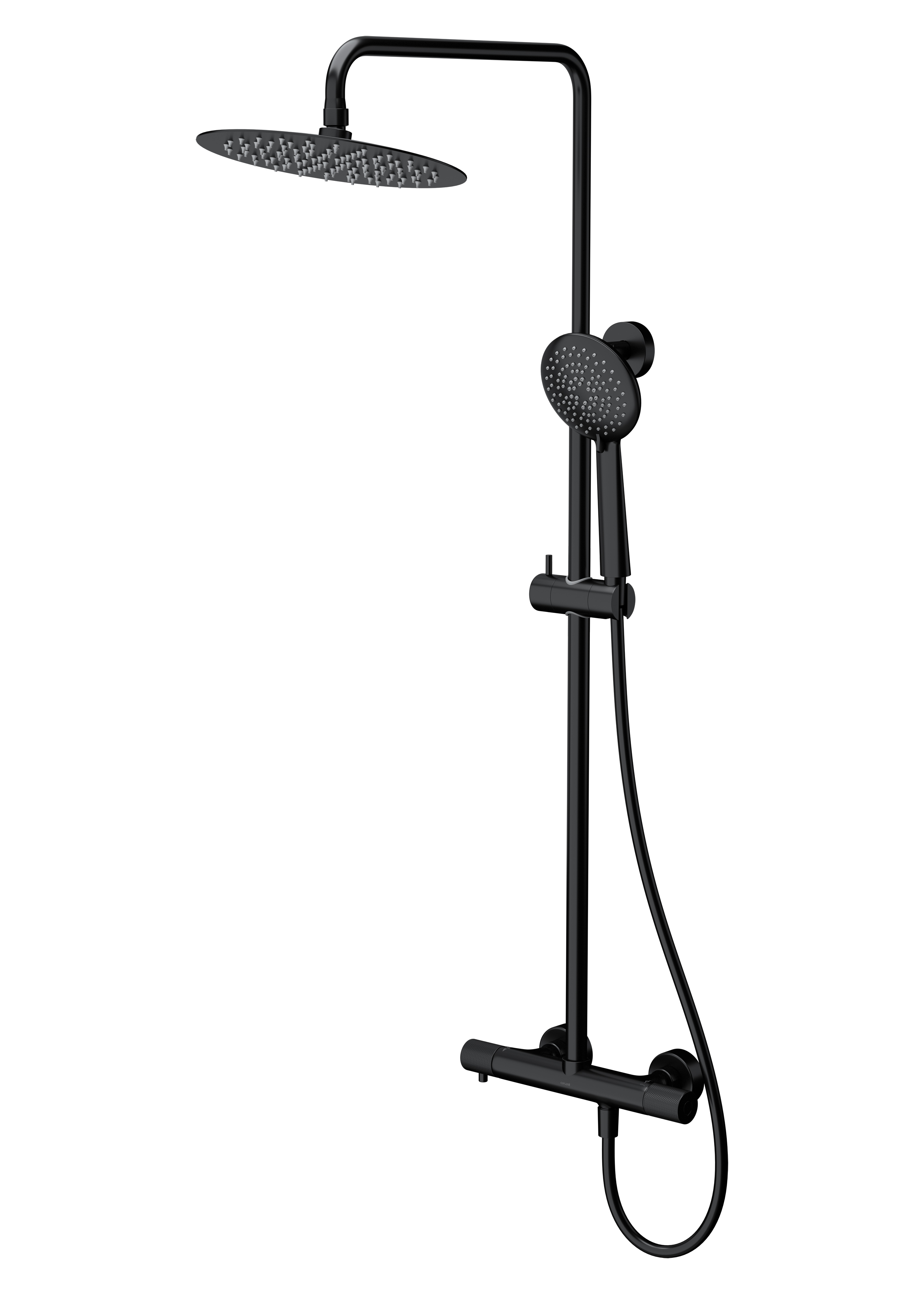 Cersanit Zen Duschset Wandmontage mit Thermostat mit Regenbrause schwarz S951-783