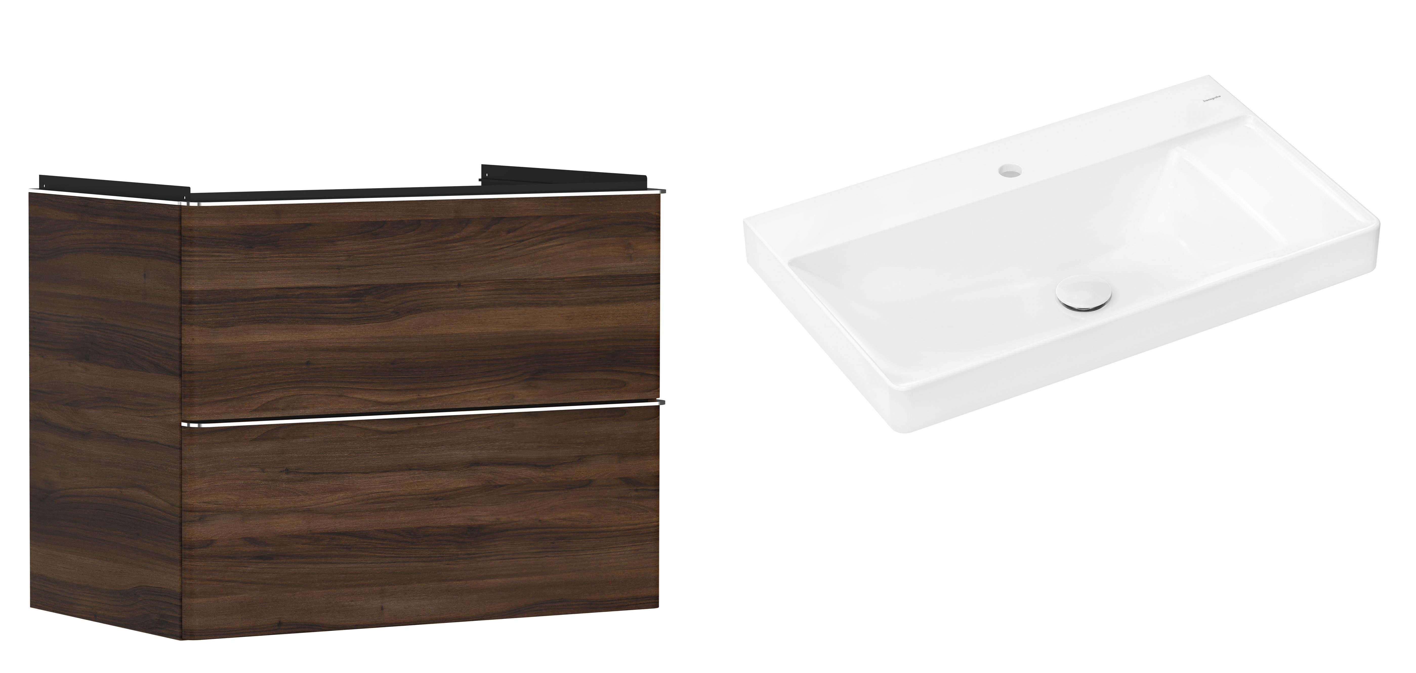 Set Kabinett Hansgrohe Xelu Q 54030000, Waschbecken Hansgrohe Xelu Q 61024450