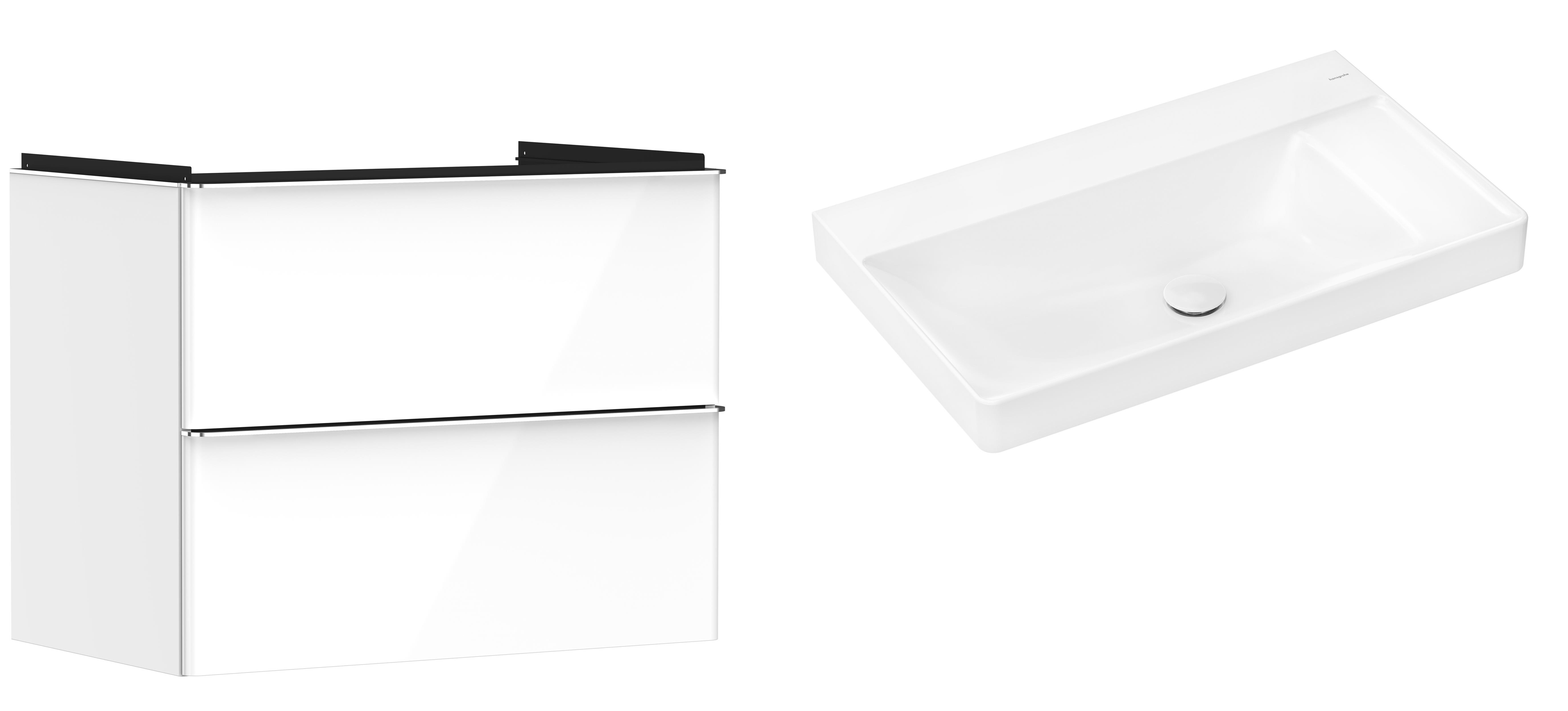 Set Kabinett Hansgrohe Xelu Q 54027000, Waschbecken Hansgrohe Xelu Q 61026450