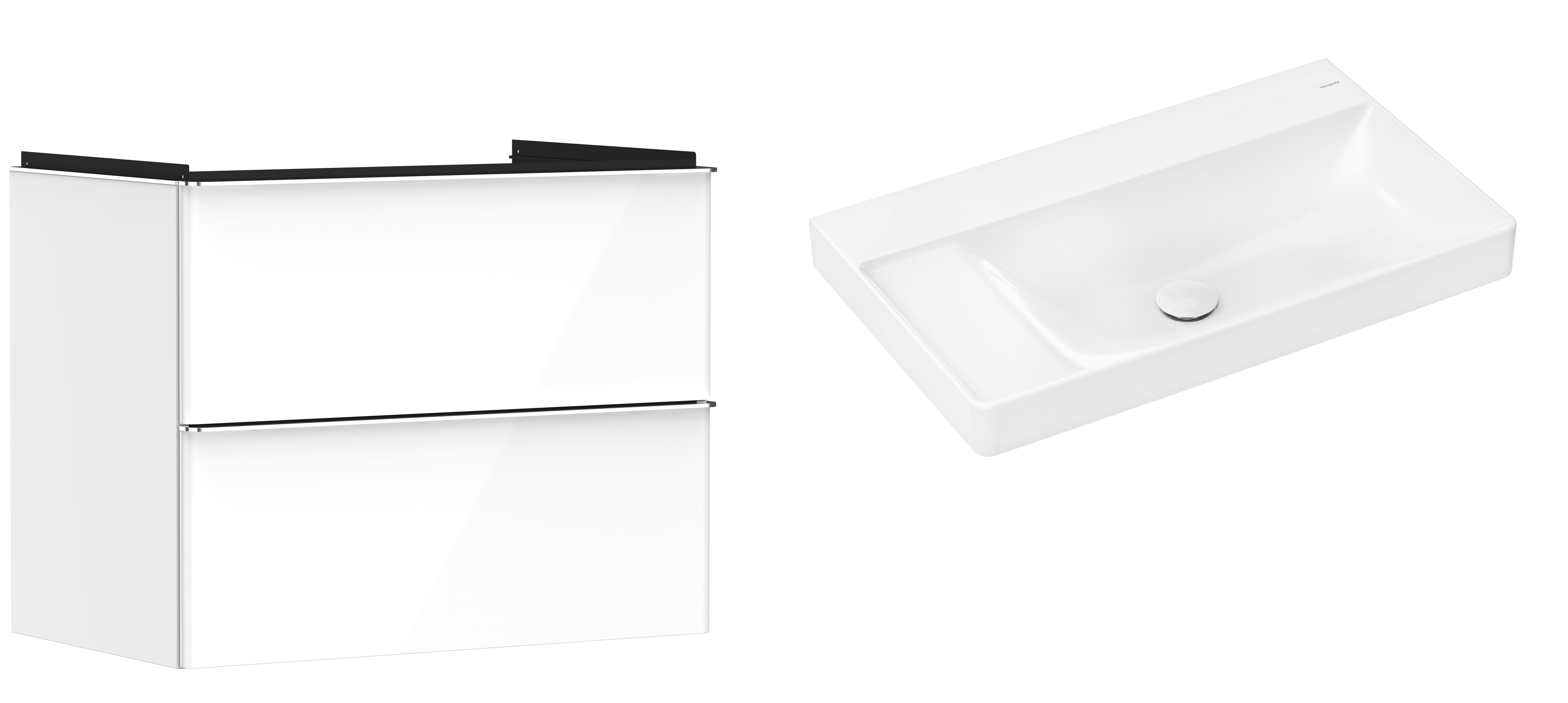 Set Kabinett Hansgrohe Xelu Q 54027000, Waschbecken Hansgrohe Xelu Q 61032450