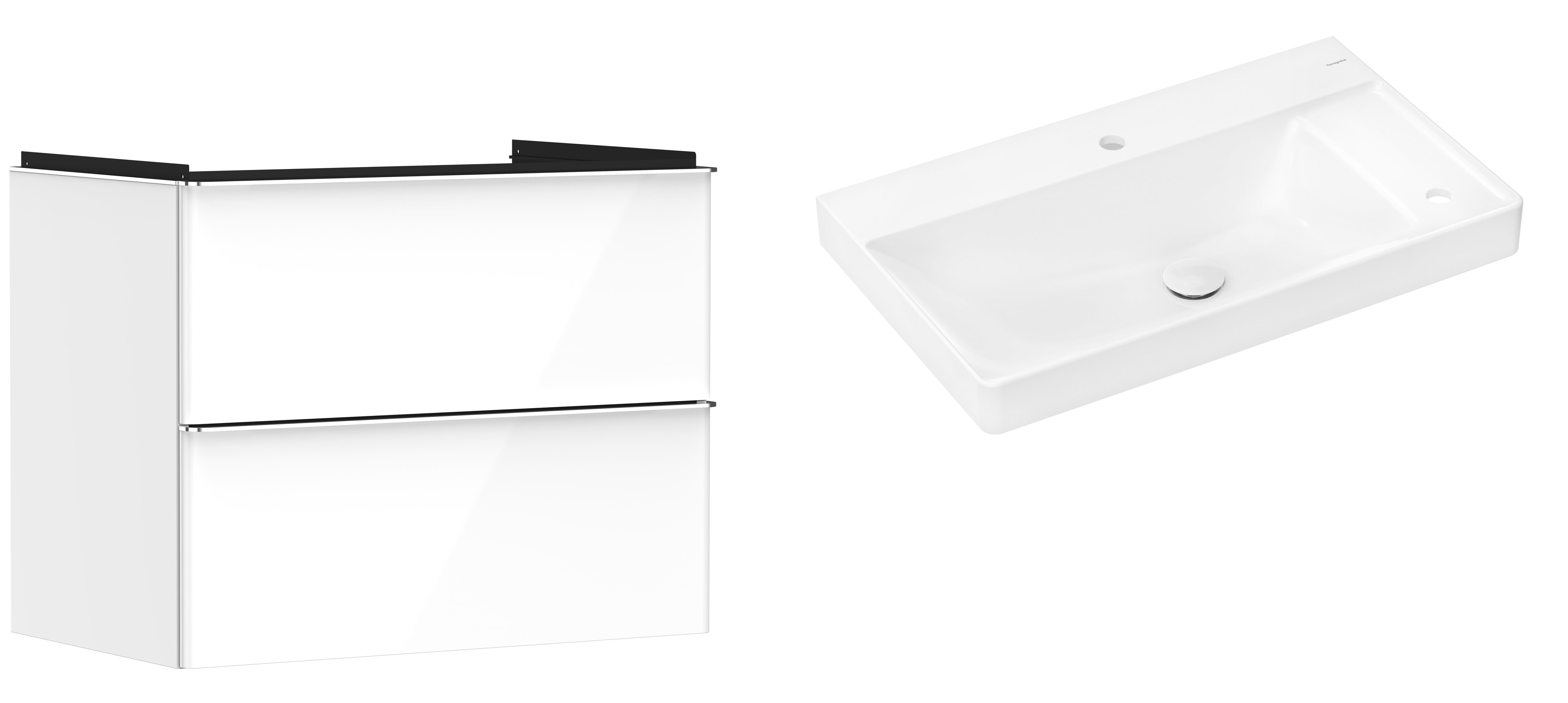 Set Kabinett Hansgrohe Xelu Q 54027000, Waschbecken Hansgrohe Xelu Q 61025450