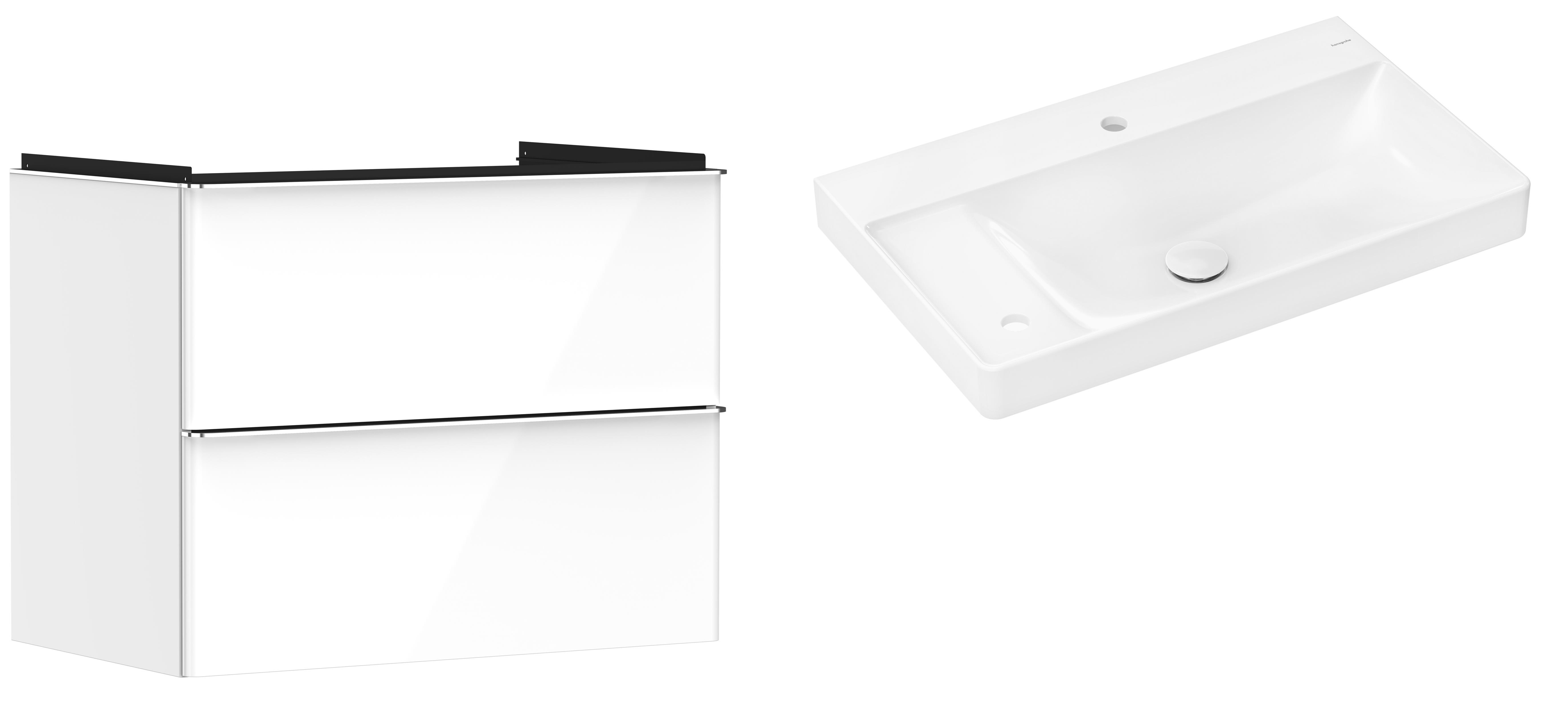 Set Kabinett Hansgrohe Xelu Q 54027000, Waschbecken Hansgrohe Xelu Q 61031450