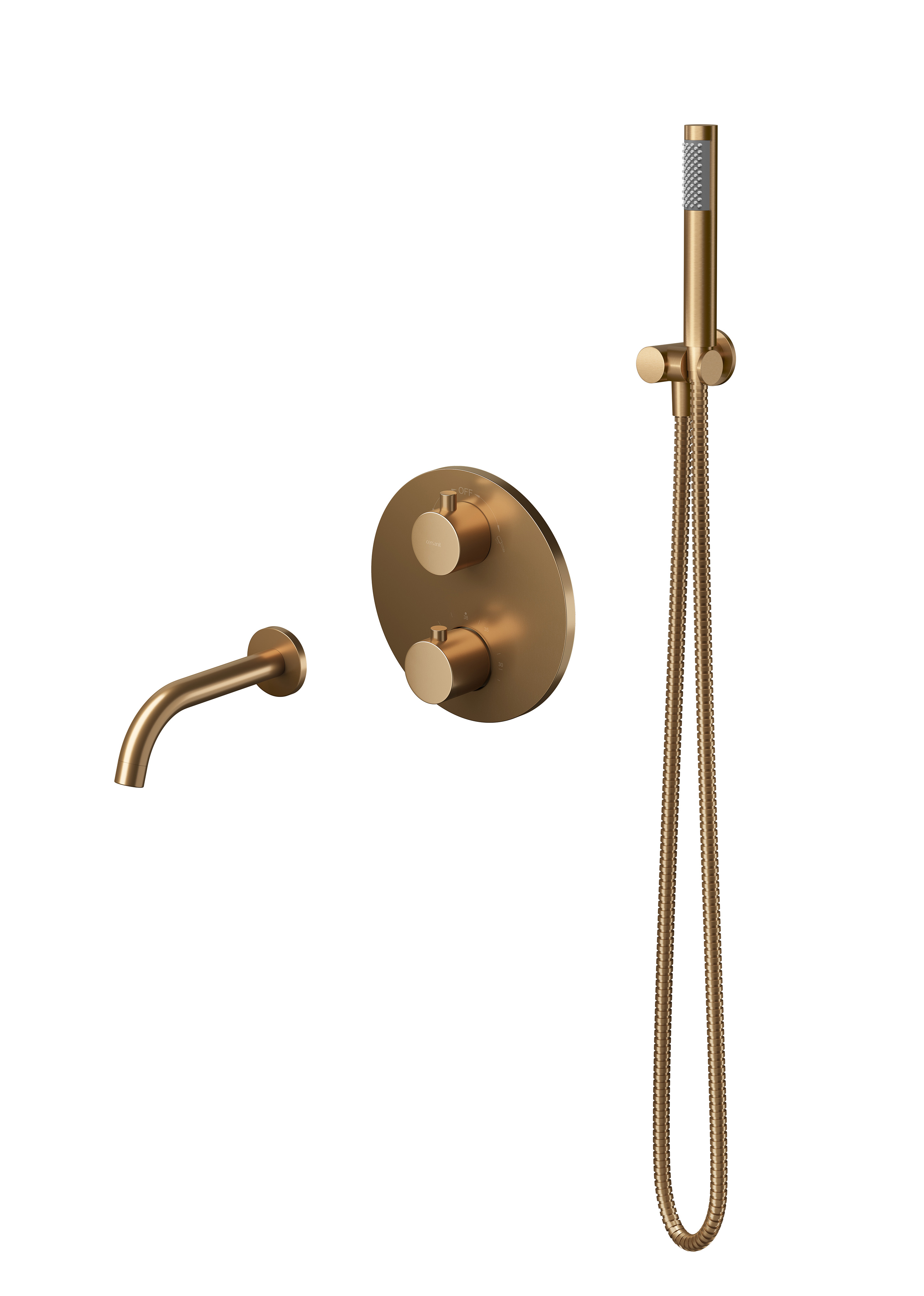 Cersanit Zen Duschset Unterputz mit Thermostat kupfer S952-054
