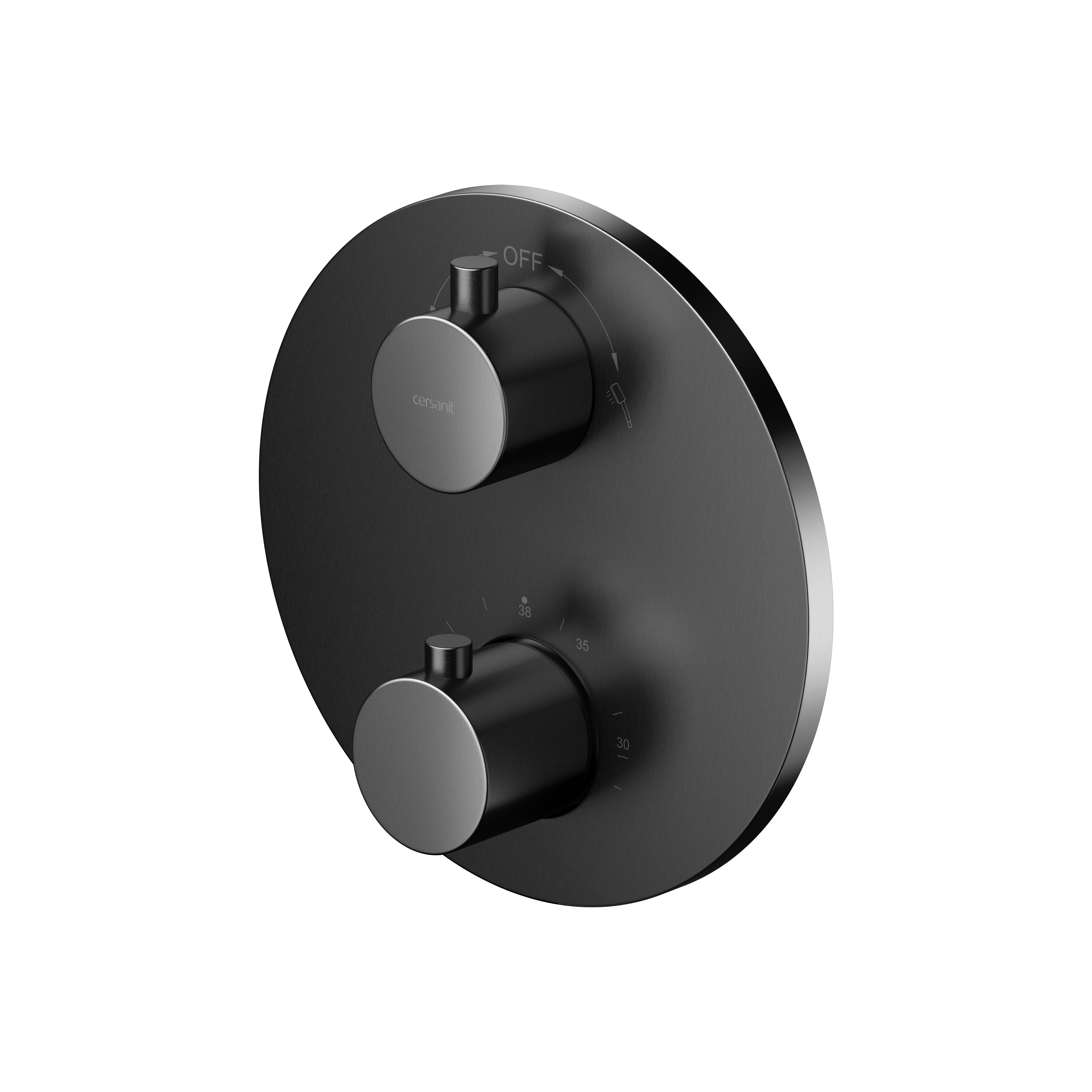 Cersanit Zen badewannen- und duscharmatur Unterputz mit Thermostat schwarz-graphit S951-804