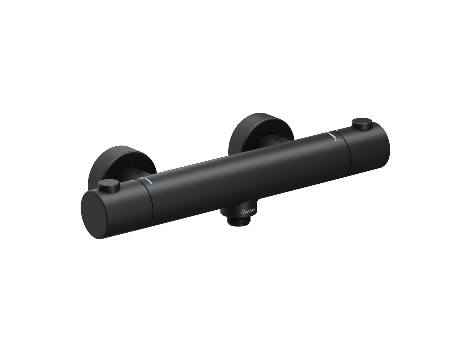 Ravak Puri Duschbatterie Wandmontage mit Thermostat schwarz X070188