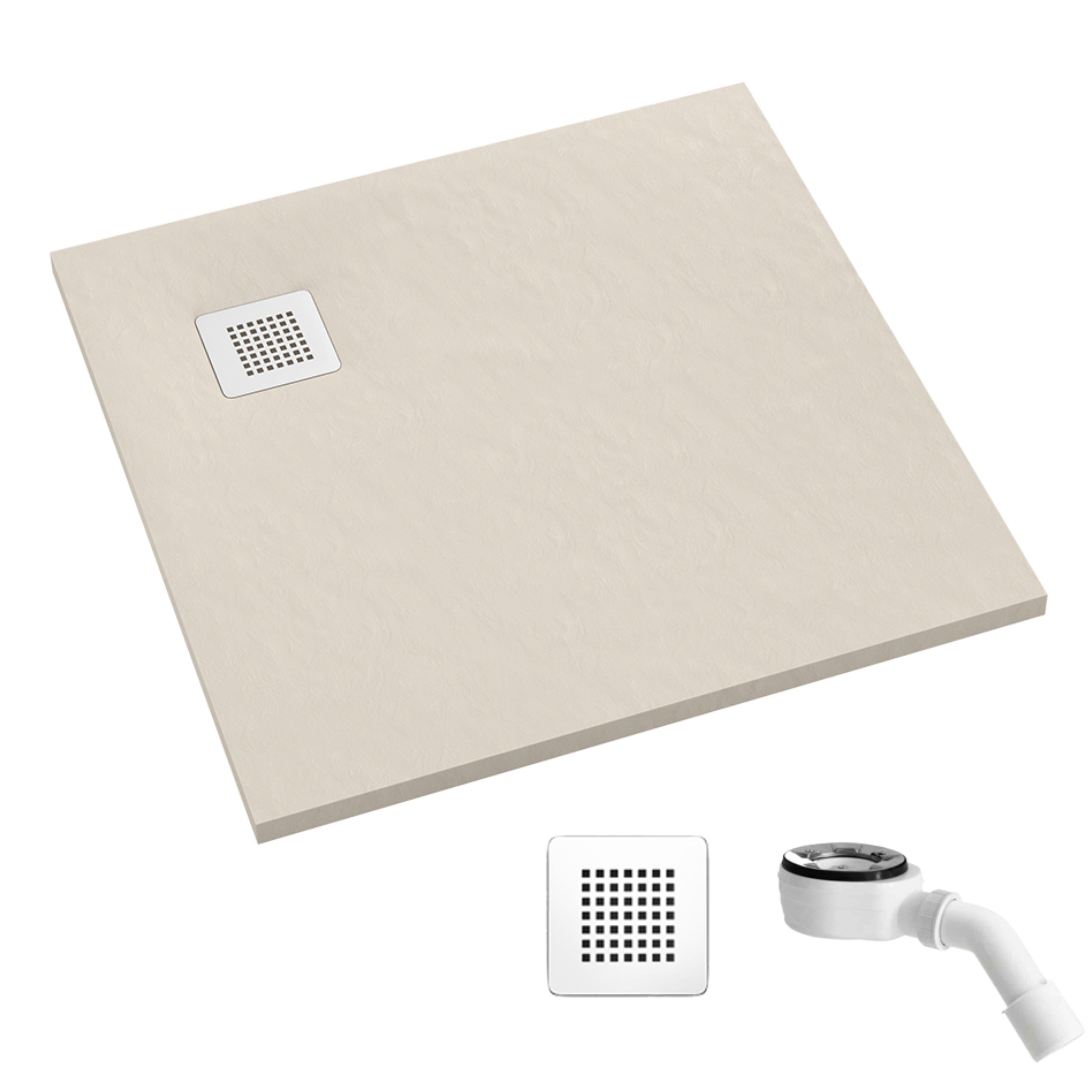 Schedpol Kalait Cashmere Stone Quadratische Duschwanne 90x90 cm beige 33101PKSTM2