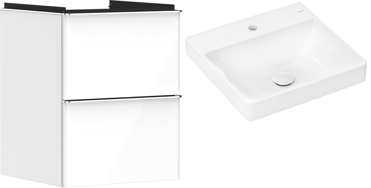 Set Kabinett Hansgrohe Xelu Q 54019000, Waschbecken Hansgrohe Xelu Q 61012450