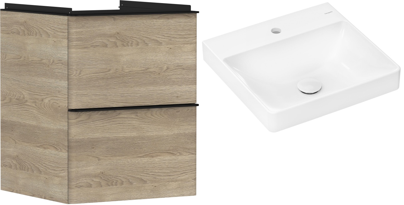 Set Kabinett Hansgrohe Xelu Q 54021670, Waschbecken Hansgrohe Xelu Q 61012450