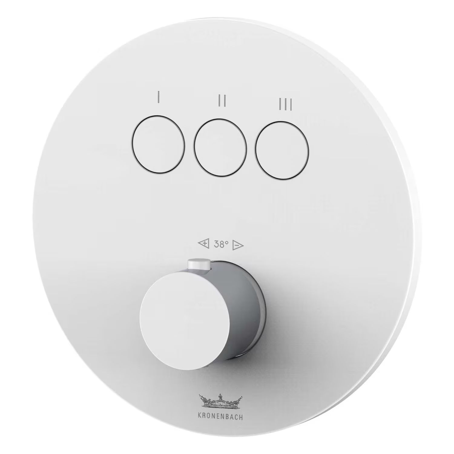 Kronenbach Smart Push Badewannen- und Duscharmatur Unterputz mit Thermostat weiß 19044003WM