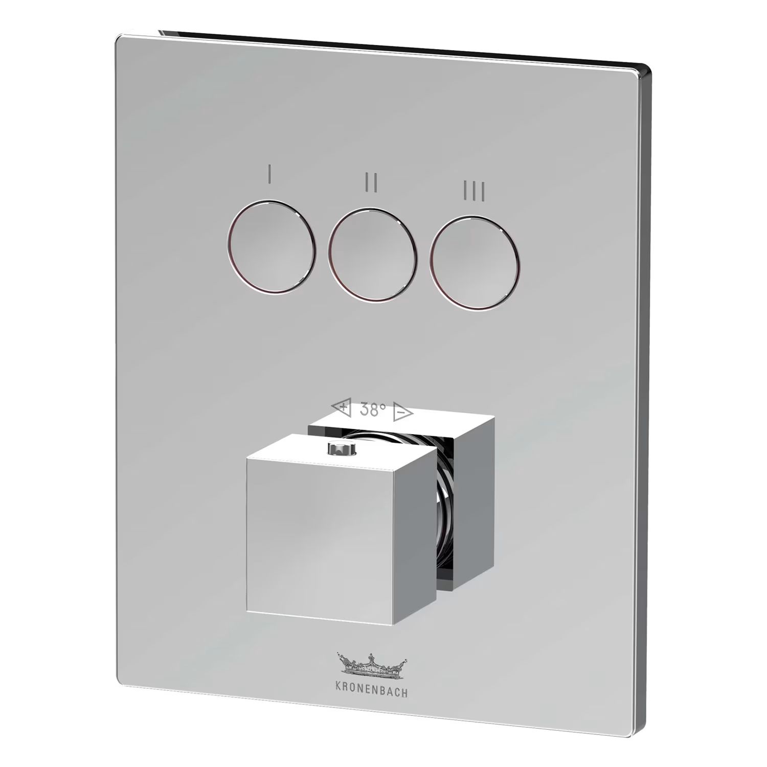 Kronenbach Smart Push Badewannen- und Duscharmatur Unterputz mit Thermostat chrom 19046003CR