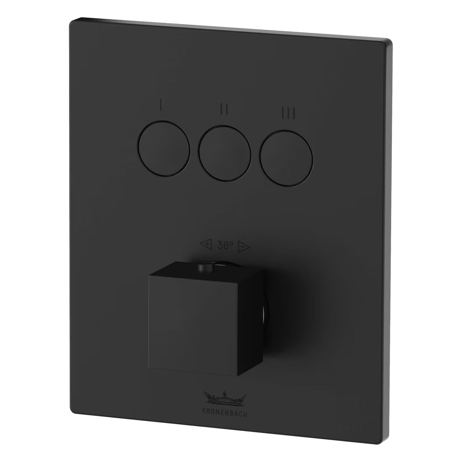 Kronenbach Smart Push Badewannen- und Duscharmatur Unterputz mit Thermostat schwarz 19046003SM