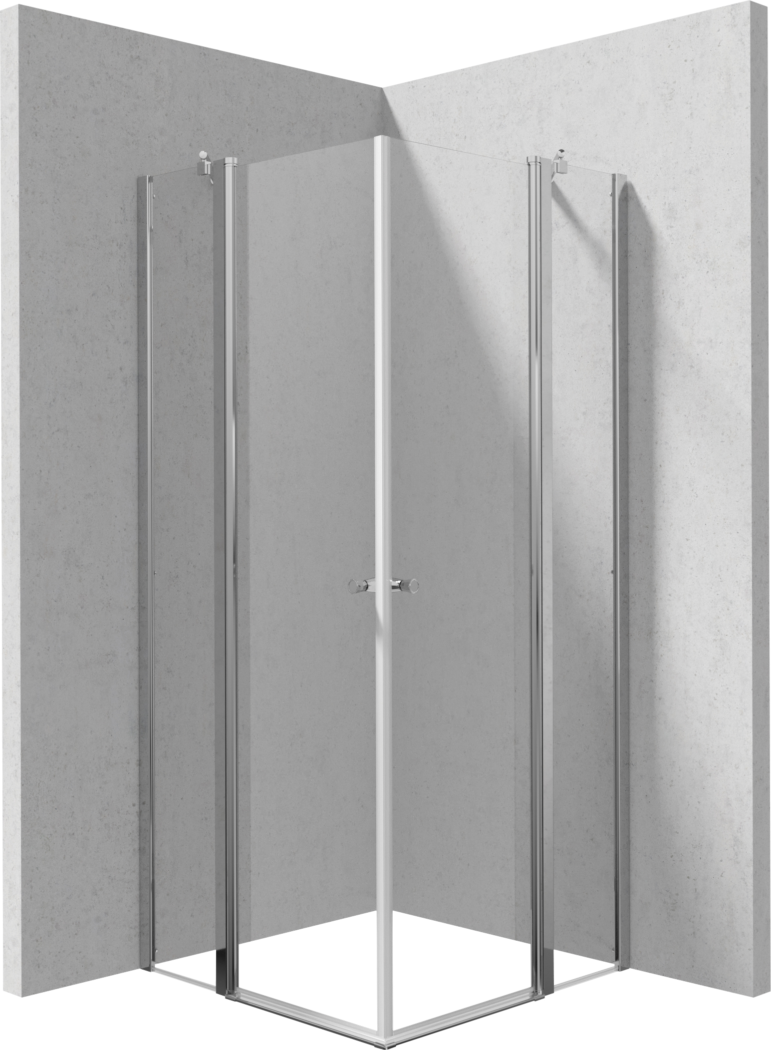 Deante Kerria Plus Dusche 80x80 cm quadratisch chrom Glanz/durchsichtiges Glas KKN0U08U08