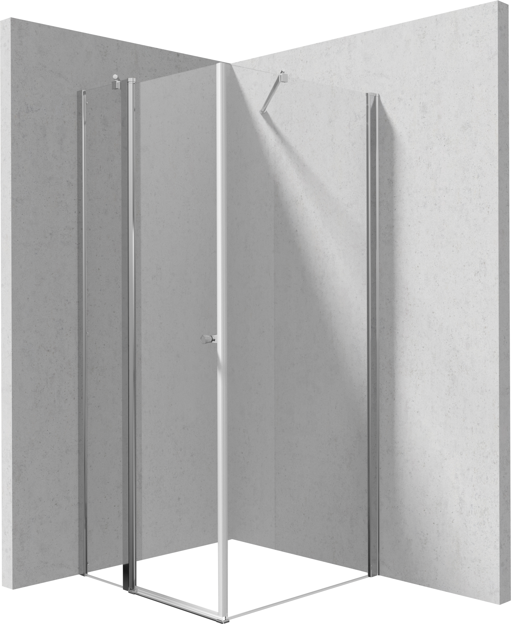 Deante Kerria Plus Dusche 90x90 cm quadratisch chrom Glanz/durchsichtiges Glas KKN0U09S09