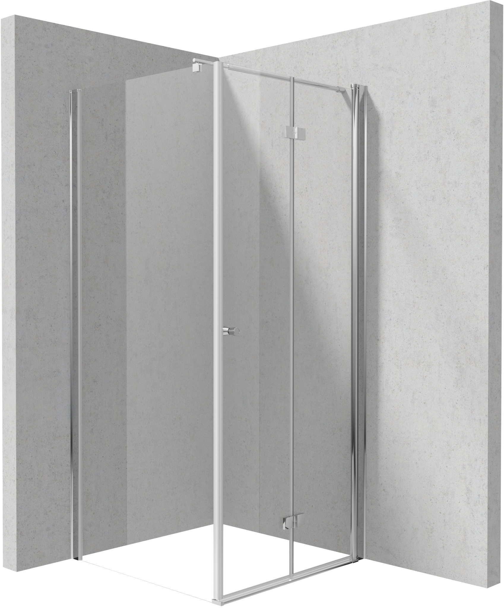 Deante Kerria Plus Dusche 80x80 cm quadratisch chrom Glanz/durchsichtiges Glas KKN0X08S08