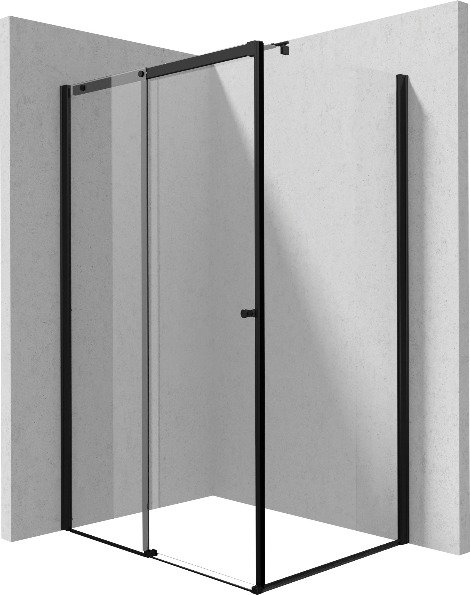 Deante Kerria Plus Dusche 100x80 cm rechteckig schwarz Matte/durchsichtiges Glas KKNNP10S08