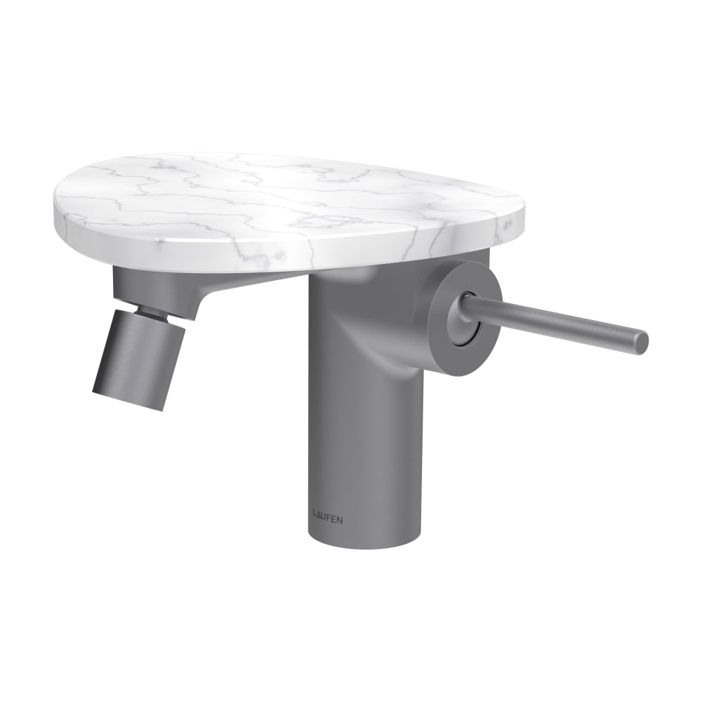 Laufen Ada Bidetarmatur stehend weiß-stahl HF506710505060