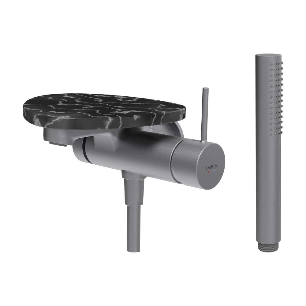 Laufen Ada Badewannen- und Duscharmatur Wandmontage schwarz HF506765506060