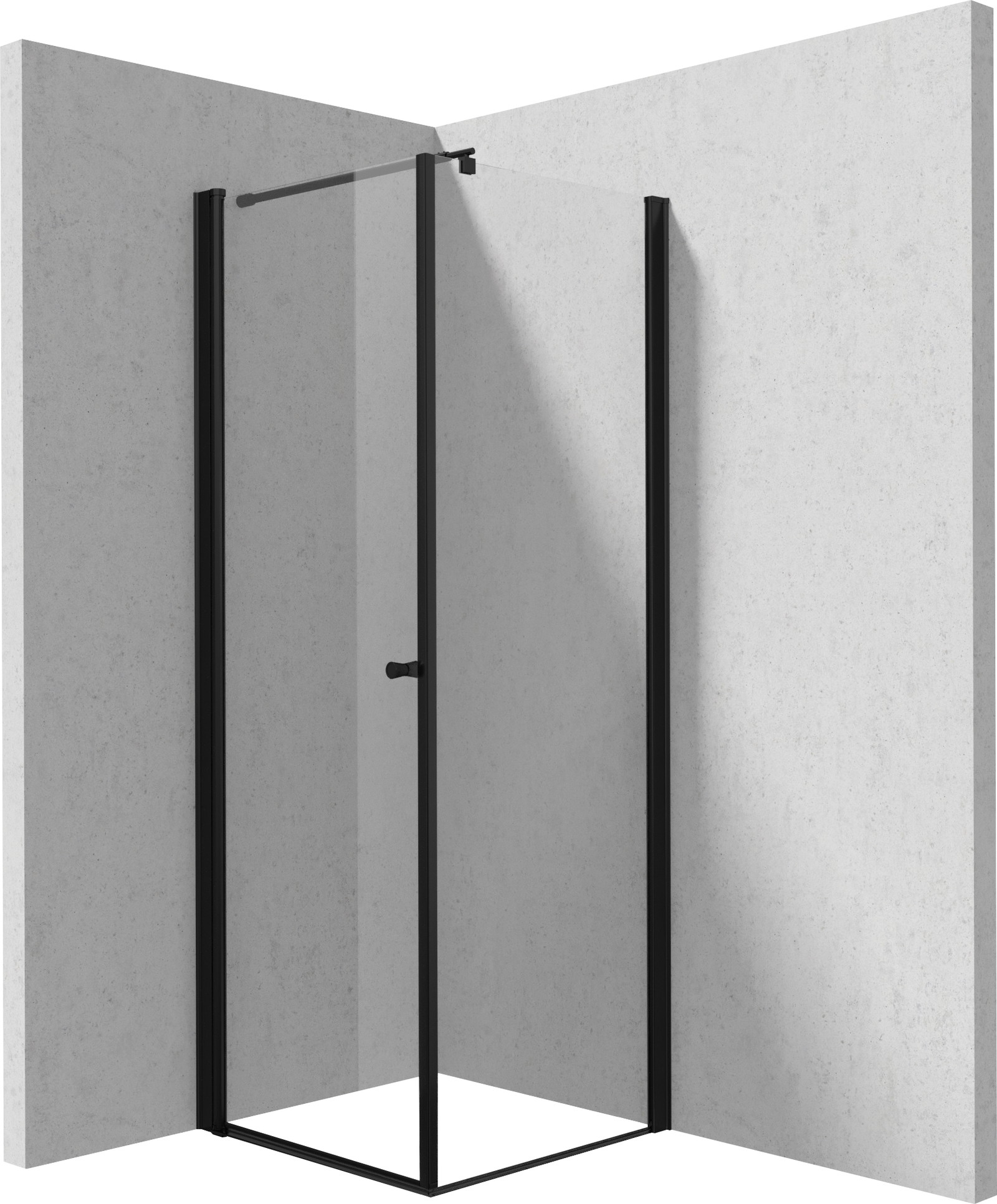 Deante Kerria Plus Dusche 80x80 cm quadratisch schwarz Matte/durchsichtiges Glas KKNNW08S08