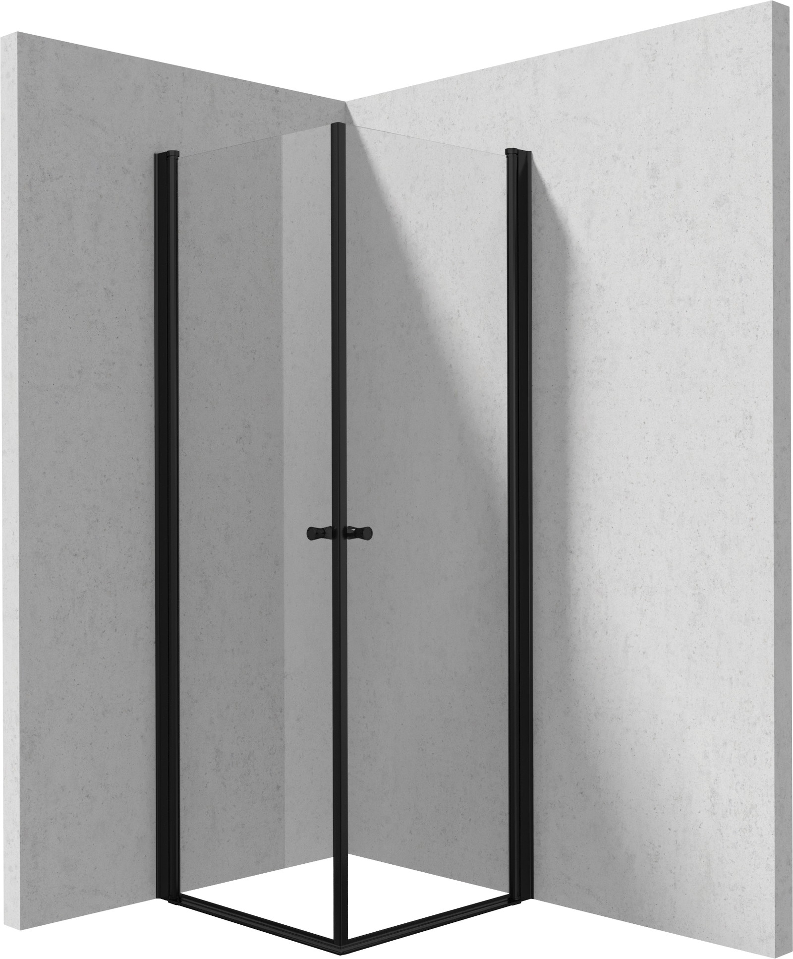 Deante Kerria Plus Dusche 80x80 cm quadratisch schwarz Matte/durchsichtiges Glas KKNNW08W08