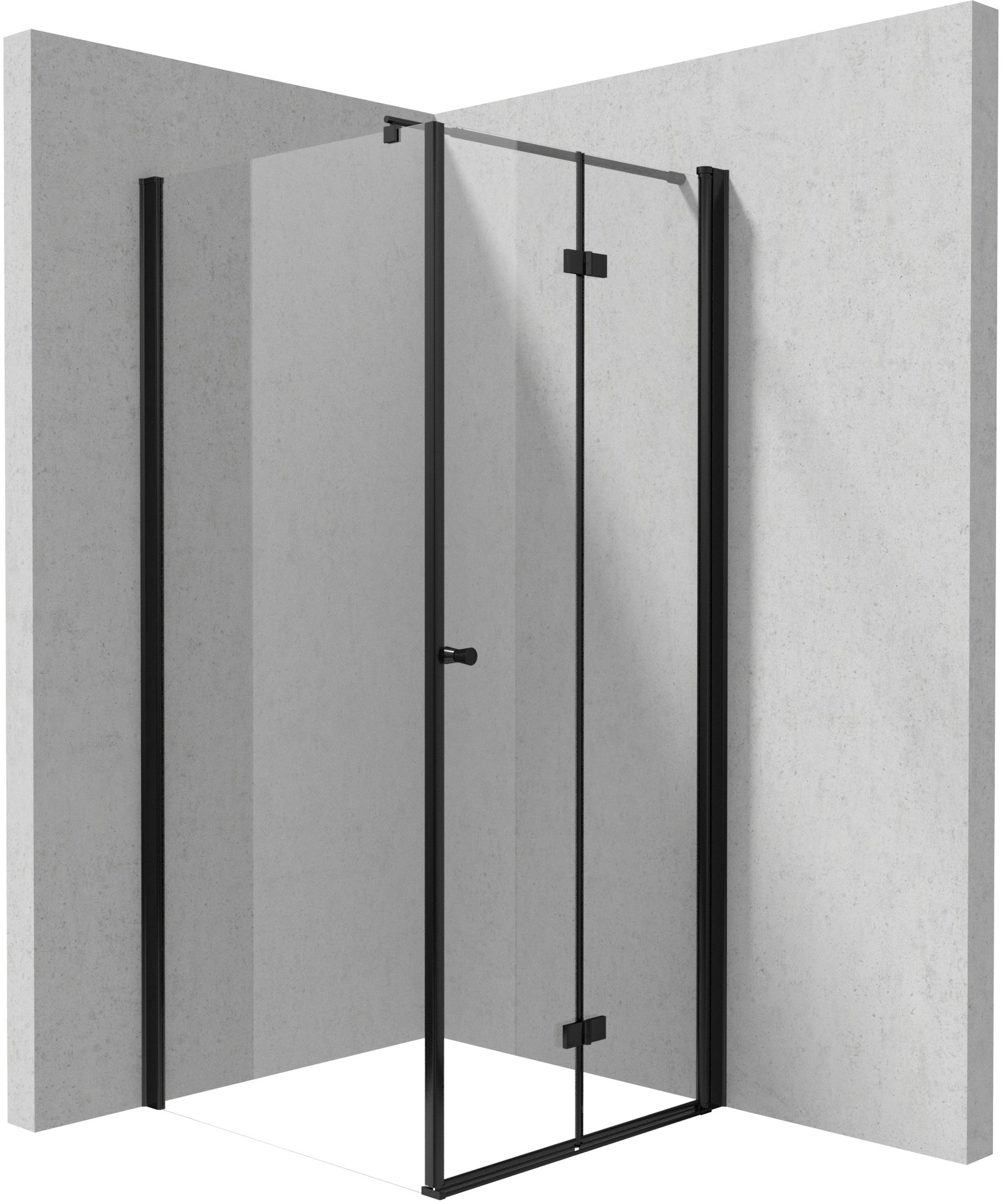 Deante Kerria Plus Dusche 80x80 cm quadratisch schwarz Matte/durchsichtiges Glas KKNNX08S08