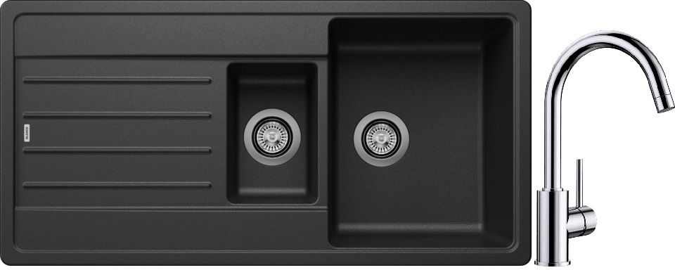 Set Granitspüle Blanco Legra 6 S 522207, Küchenarmatur Blanco Mida 517742