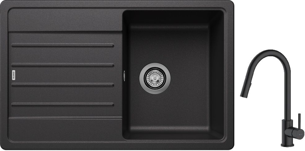 Set Granitspüle Blanco Legra 45 S 522201, Küchenarmatur Oltens Litla 35204300