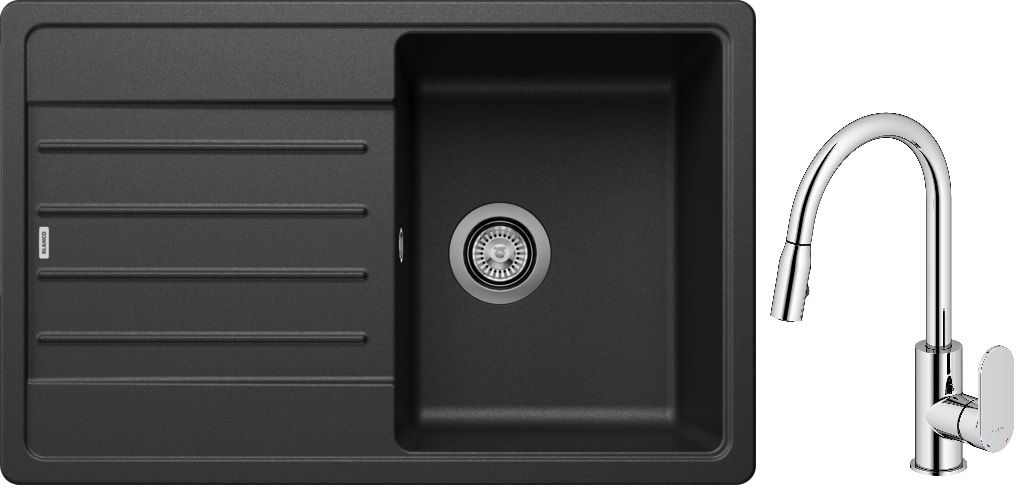 Set Granitspüle Blanco Legra 45 S 522201, Küchenarmatur Oltens Lista 35202100