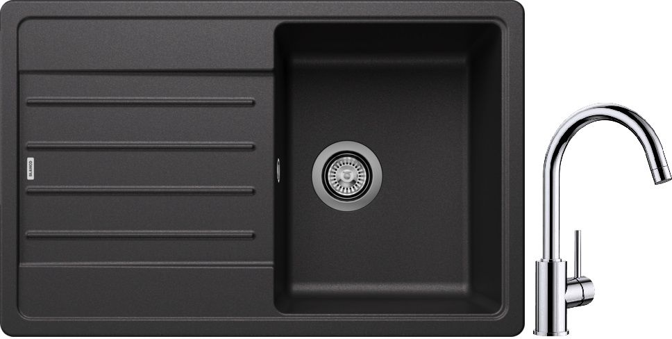 Set Granitspüle Blanco Legra 45 S 522201, Küchenarmatur Blanco Mida 517742