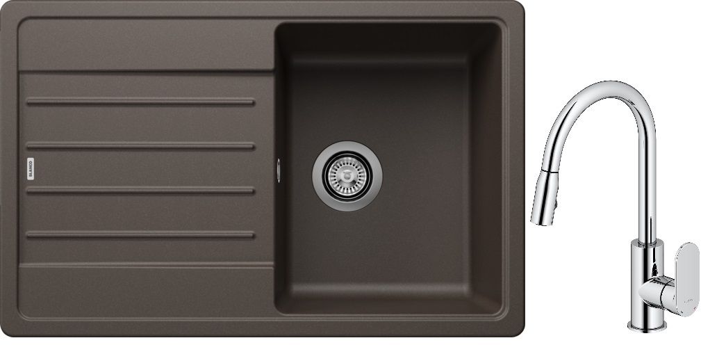 Set Granitspüle Blanco Legra 45 S 522206, Küchenarmatur Oltens Lista 35202100