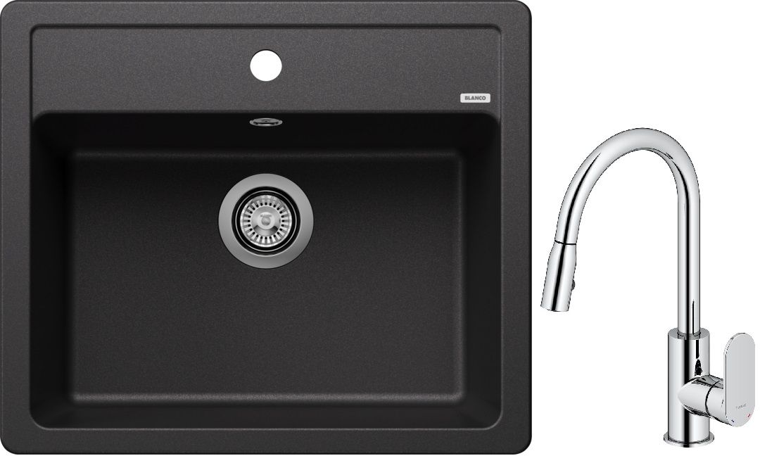 Set Granitspüle Blanco Legra 6 523332, Küchenarmatur Oltens Lista 35202100