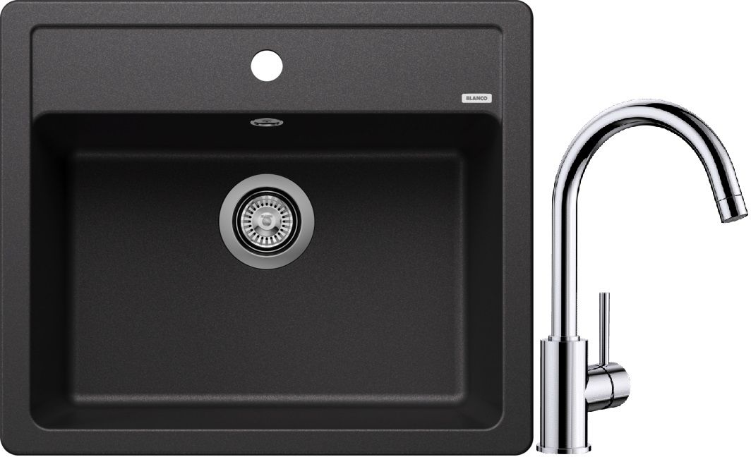 Set Granitspüle Blanco Legra 6 523332, Küchenarmatur Blanco Mida 517742