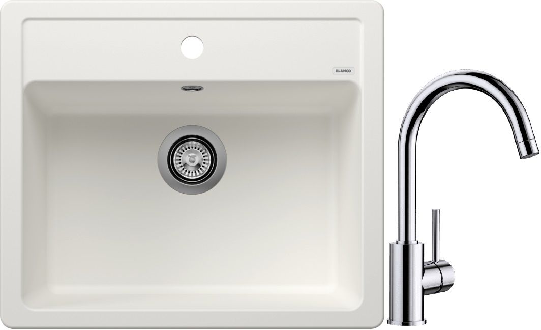 Set Granitspüle Blanco Legra 6 523334, Küchenarmatur Blanco Mida 517742