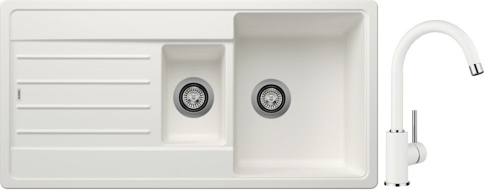 Set Granitspüle Blanco Legra 6 S 522209, Küchenarmatur Blanco Mida 519418