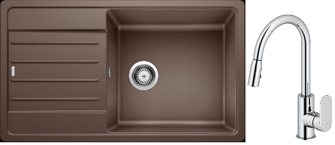 Set Granitspüle Blanco Legra XL 6 S 523331, Küchenarmatur Oltens Lista 35202100