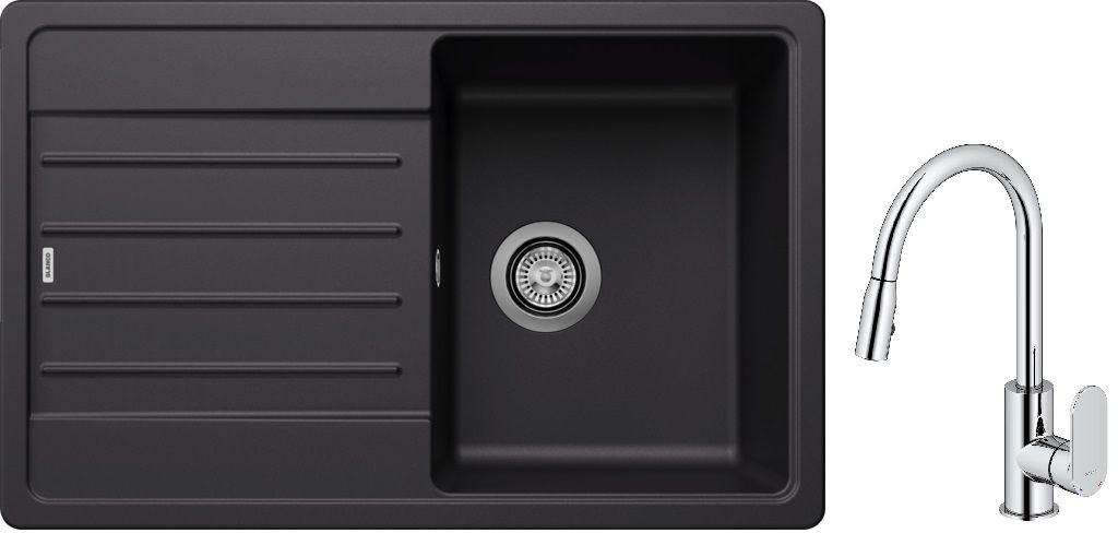 Set Granitspüle Blanco Legra 45 S 526083, Küchenarmatur Oltens Lista 35202100