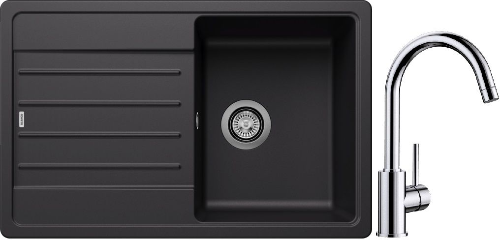 Set Granitspüle Blanco Legra 45 S 526083, Küchenarmatur Blanco Mida 517742