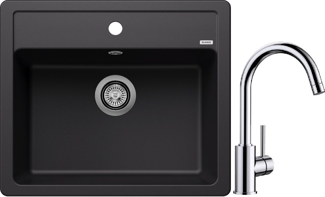 Set Granitspüle Blanco Legra 6 526084, Küchenarmatur Blanco Mida 517742