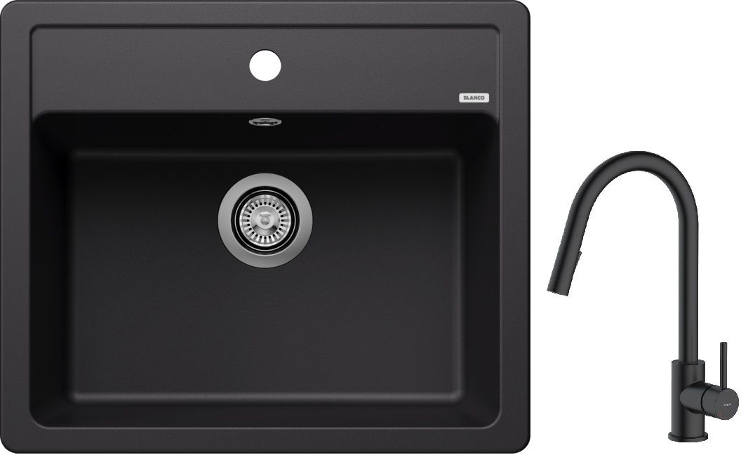 Set Granitspüle Blanco Legra 6 526084, Küchenarmatur Oltens Litla 35204300