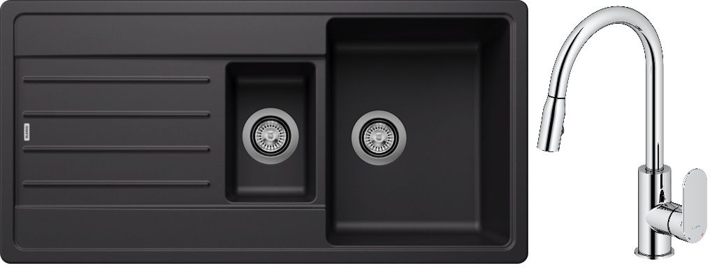 Set Granitspüle Blanco Legra 6 S 526086, Küchenarmatur Oltens Lista 35202100