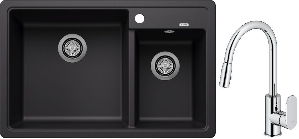 Set Granitspüle Blanco Legra 8 526223, Küchenarmatur Oltens Lista 35202100