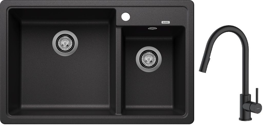 Set Granitspüle Blanco Legra 8 526224, Küchenarmatur Oltens Litla 35204300