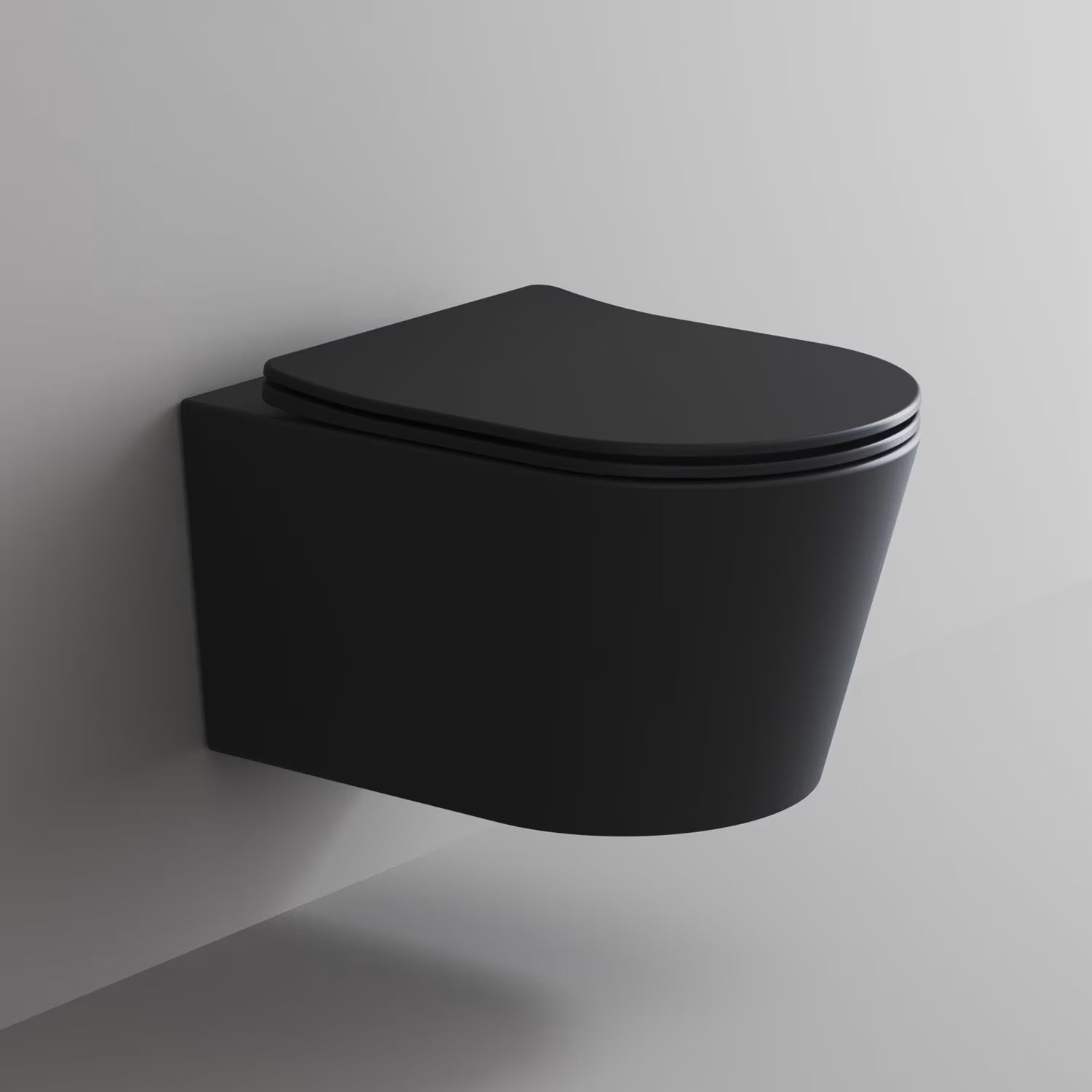 Kronenbach Tube WC-Becken hängend Spülrandlos mit Wirbelspülung schwarz KB100082MB