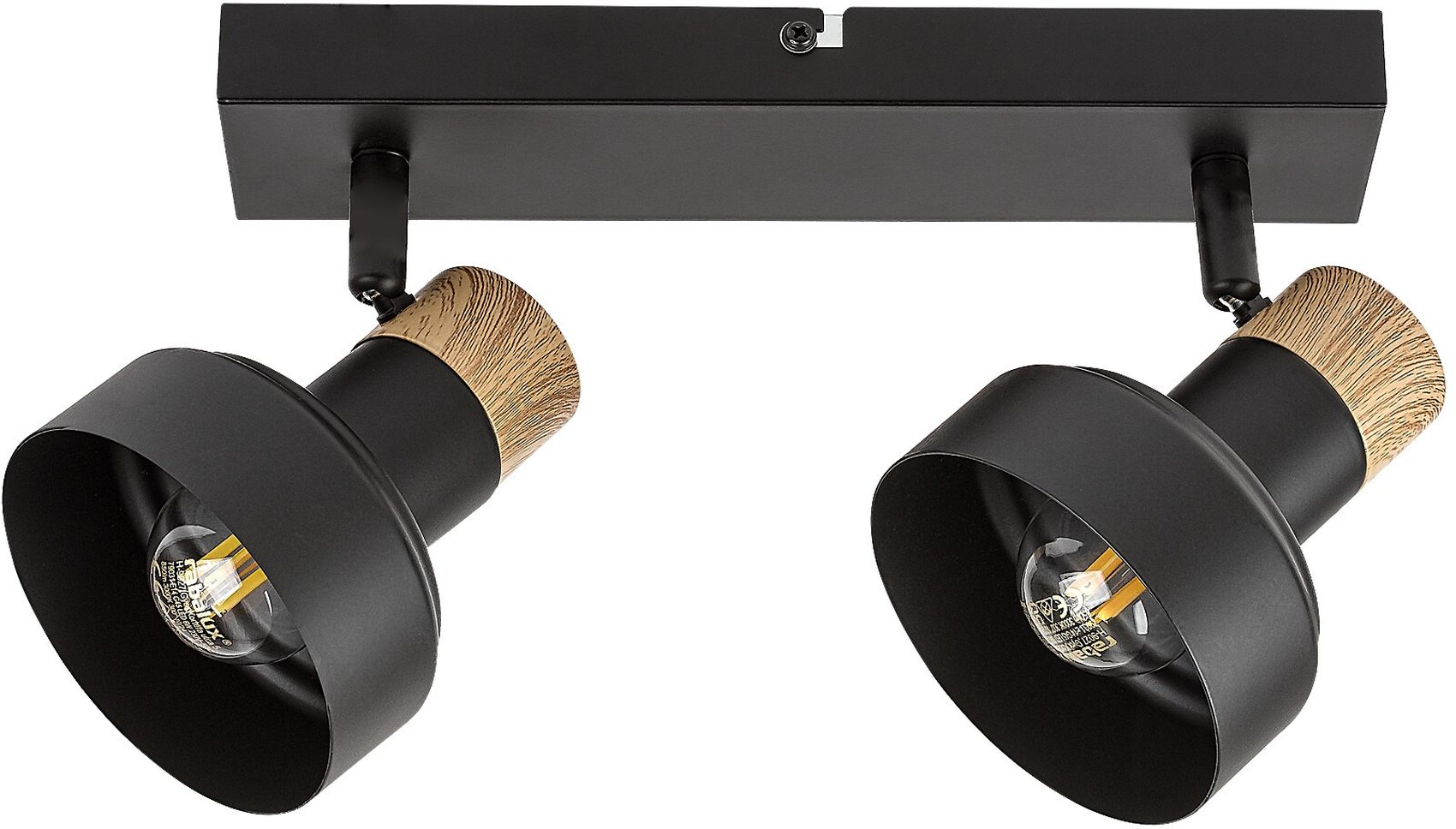 Rabalux Saskia Deckenlampe 2x15 W schwarz-holz 73056