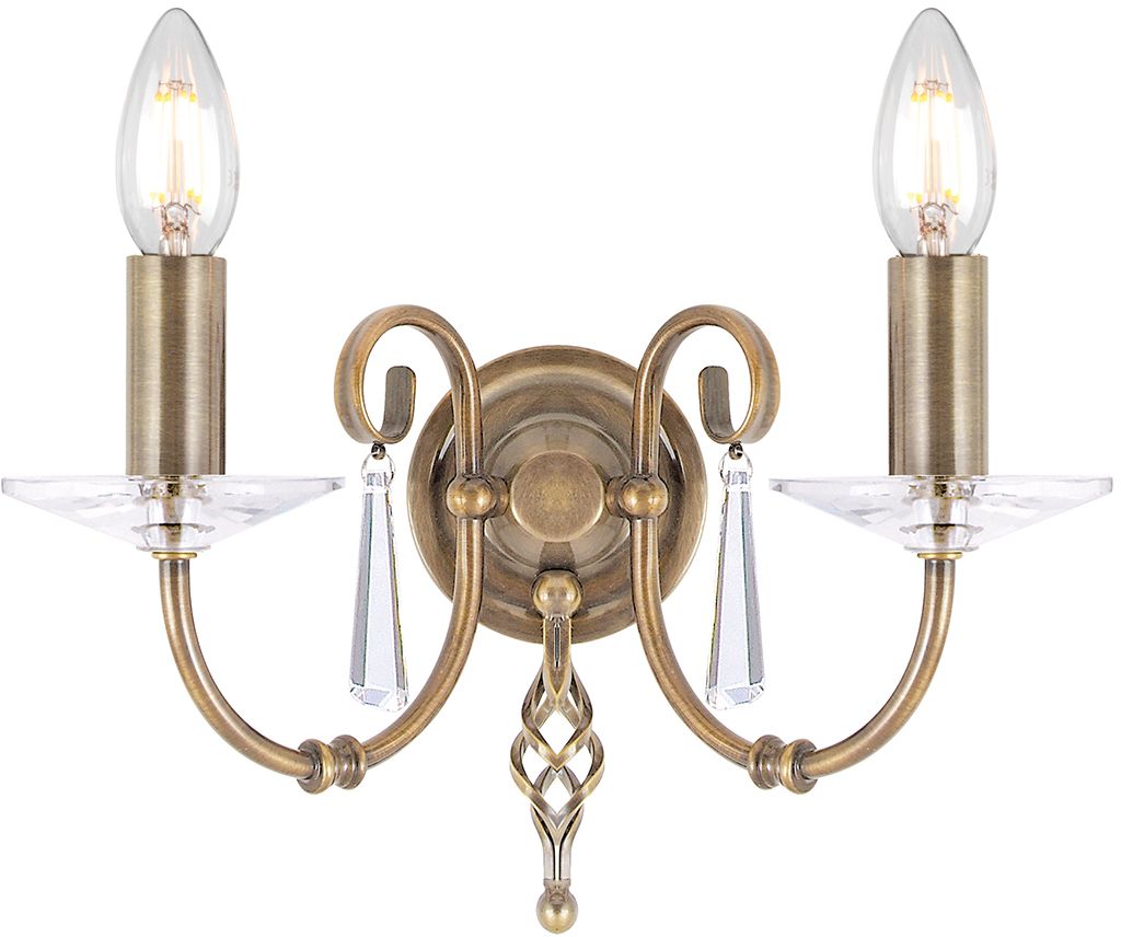 Elstead Lighting Aegean Leuchter 2x60 W messing AG2-AGED-BRASS