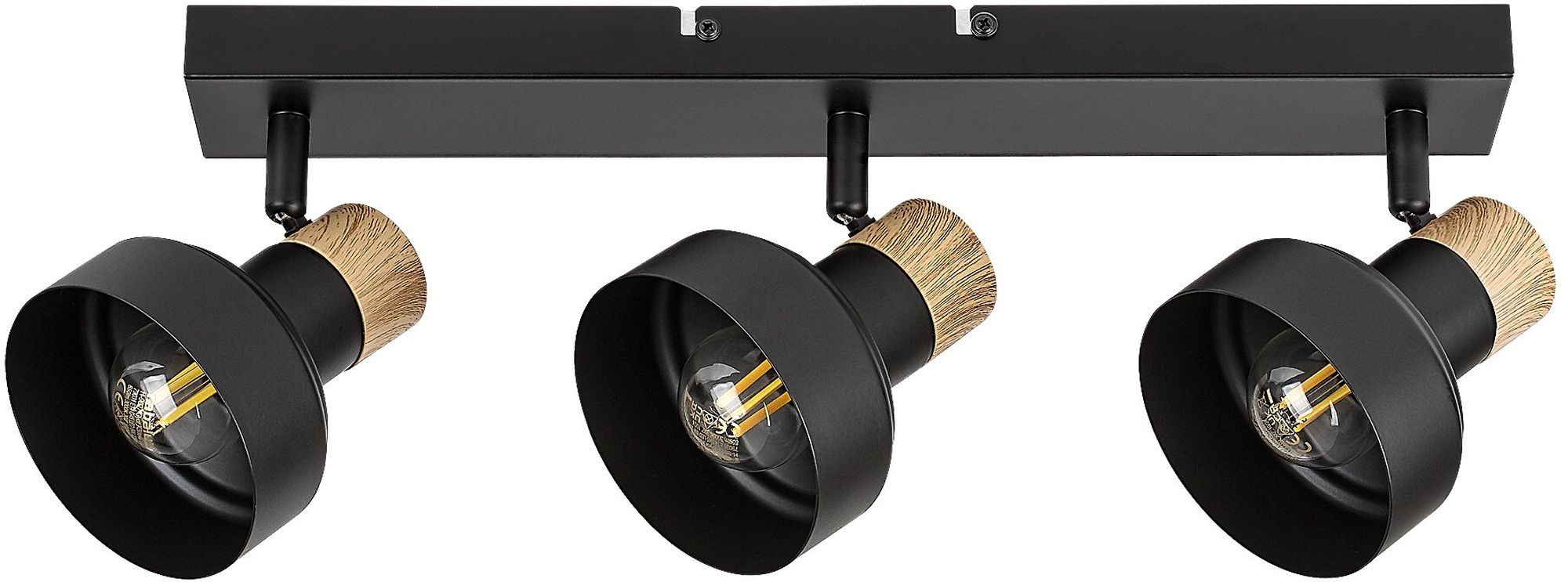 Rabalux Saskia Deckenlampe 3x15 W schwarz-holz 73057