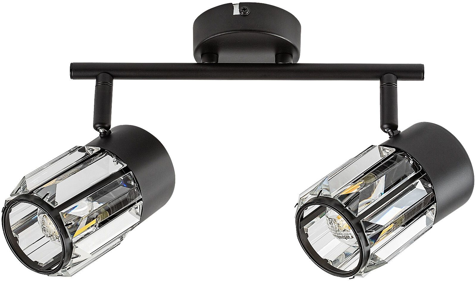 Rabalux Venaro Deckenlampe 2x15 W schwarz-transparent 73060
