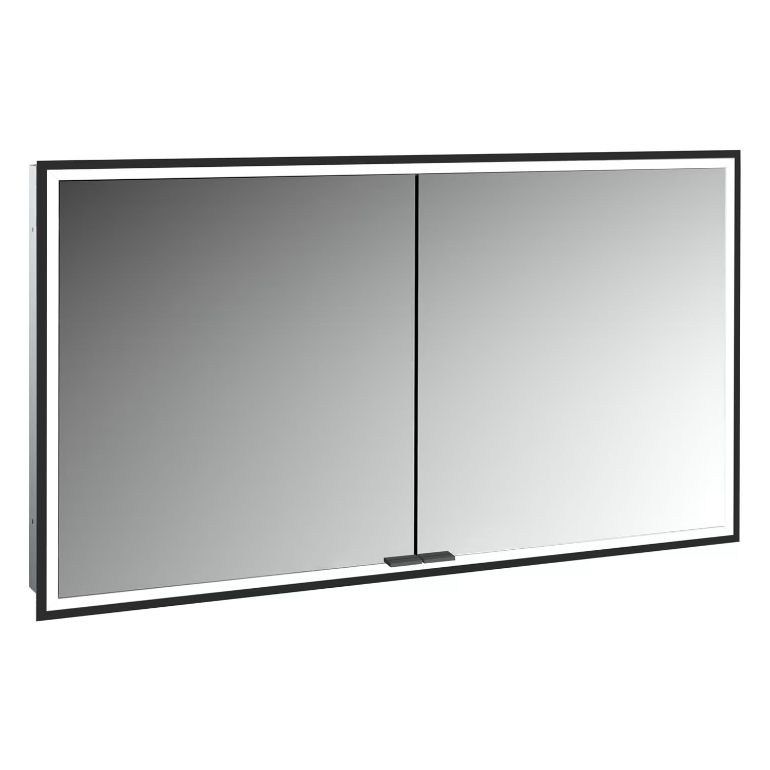 Kronenbach Cube 2.0 Kabinett 120x17x70 cm Spiegelschrank schwarz KB100227MB