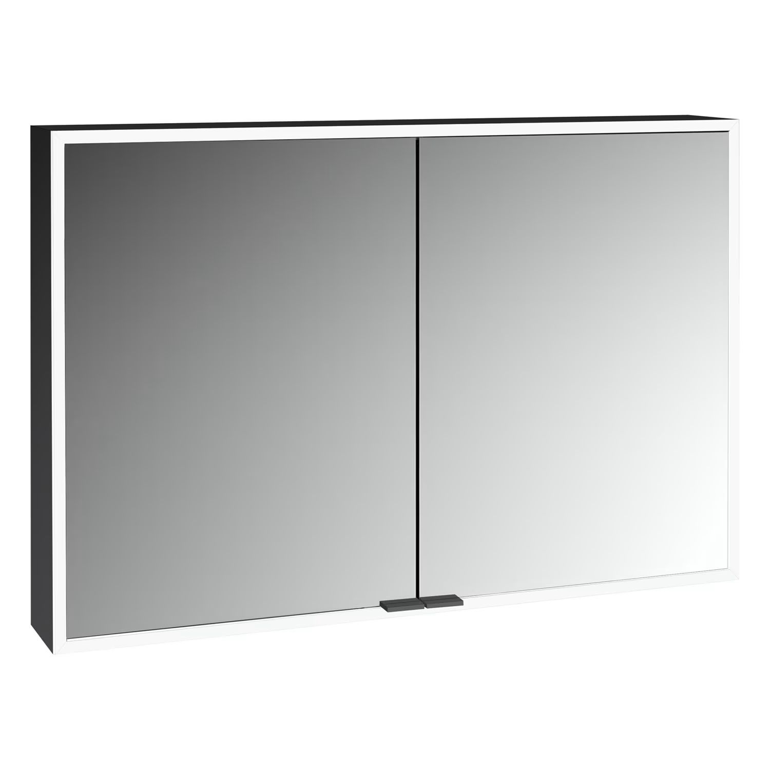 Kronenbach Cube 2.0 Kabinett 100x17x70 cm Spiegelschrank schwarz KB100218MB